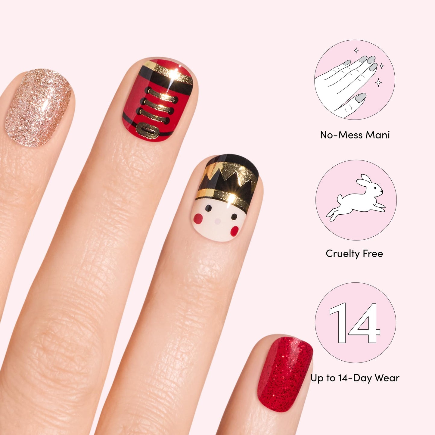 Dashing Diva Gloss Nail Strips - Toy Soldier - UV Free, Chip Resistant, Long Lasting Gel Nail Stickers - 3-Piece Manicure Set - Contains 32 Wraps, 1 Beauty & Personal Care Dashing Diva