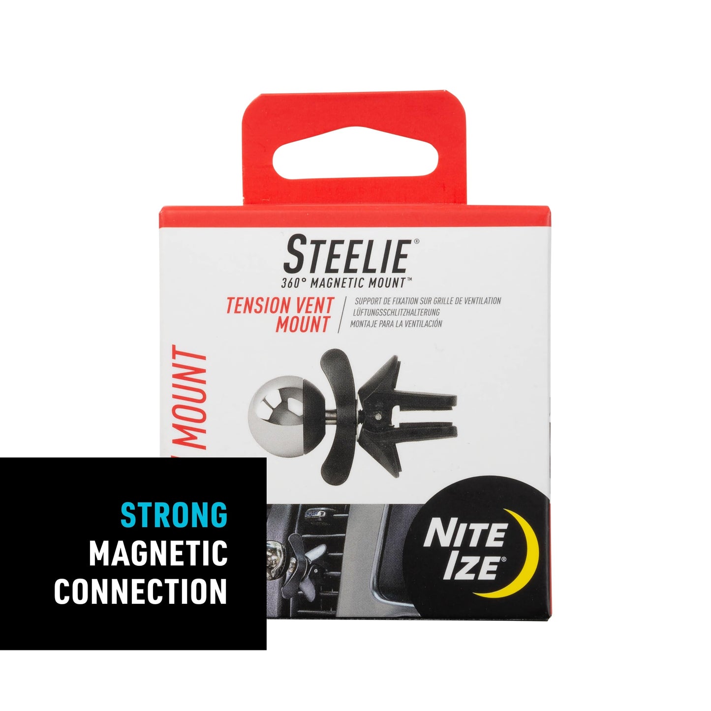 Nite IZE Steelie Tension Vent Mount - Magnetic Phone Mount for Car Vent - Convenient, Adhesive-Free Car Accessories for Cell Phones