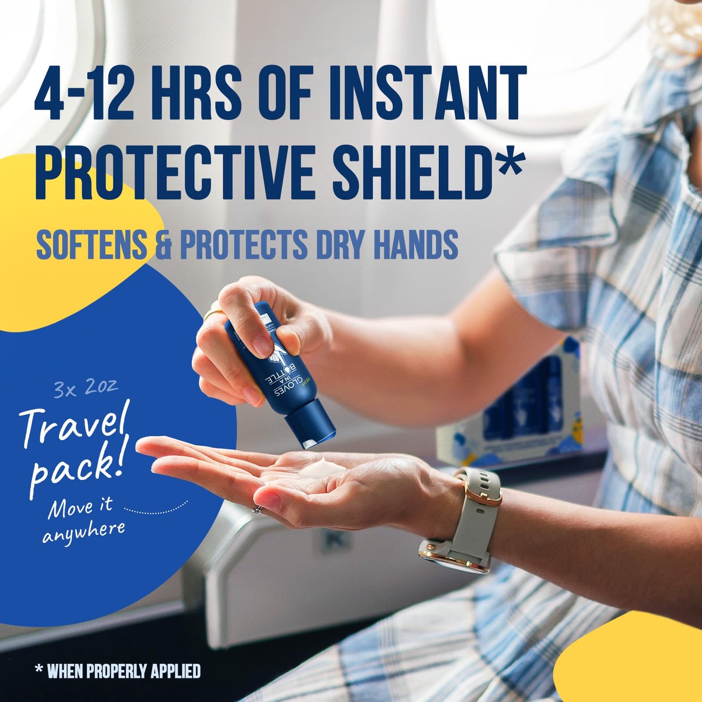 Gloves In A Bottle - Shielding Lotion for Dry Skin, Hand Lotion Travel Size, Protects & Restores Dry Cracked Skin (Travel Mini)