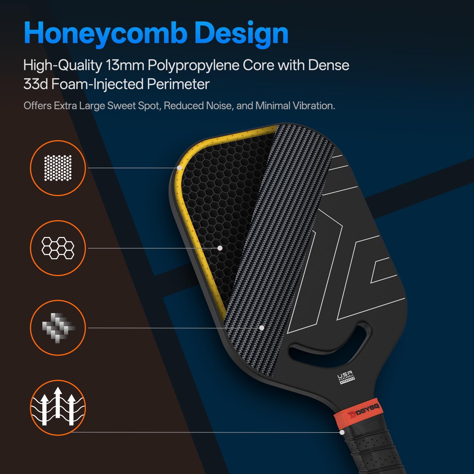 DGYGQ Carbon Fiber Pickleball Paddle - Thumbnail 3