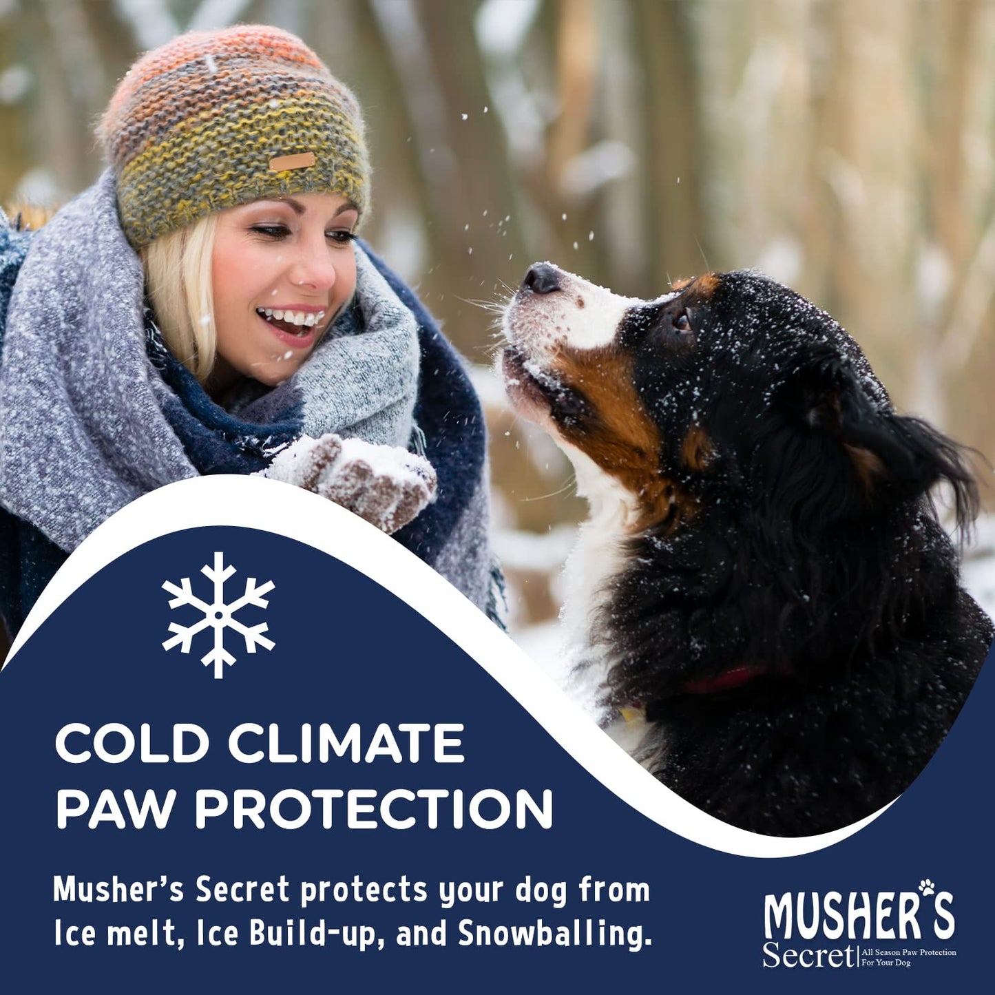 Musher's Secret Dog Paw Wax 60g – All-Natural Moisturizing Balm with Vitamin E, Protects & Heals Dry, Cracked Paws