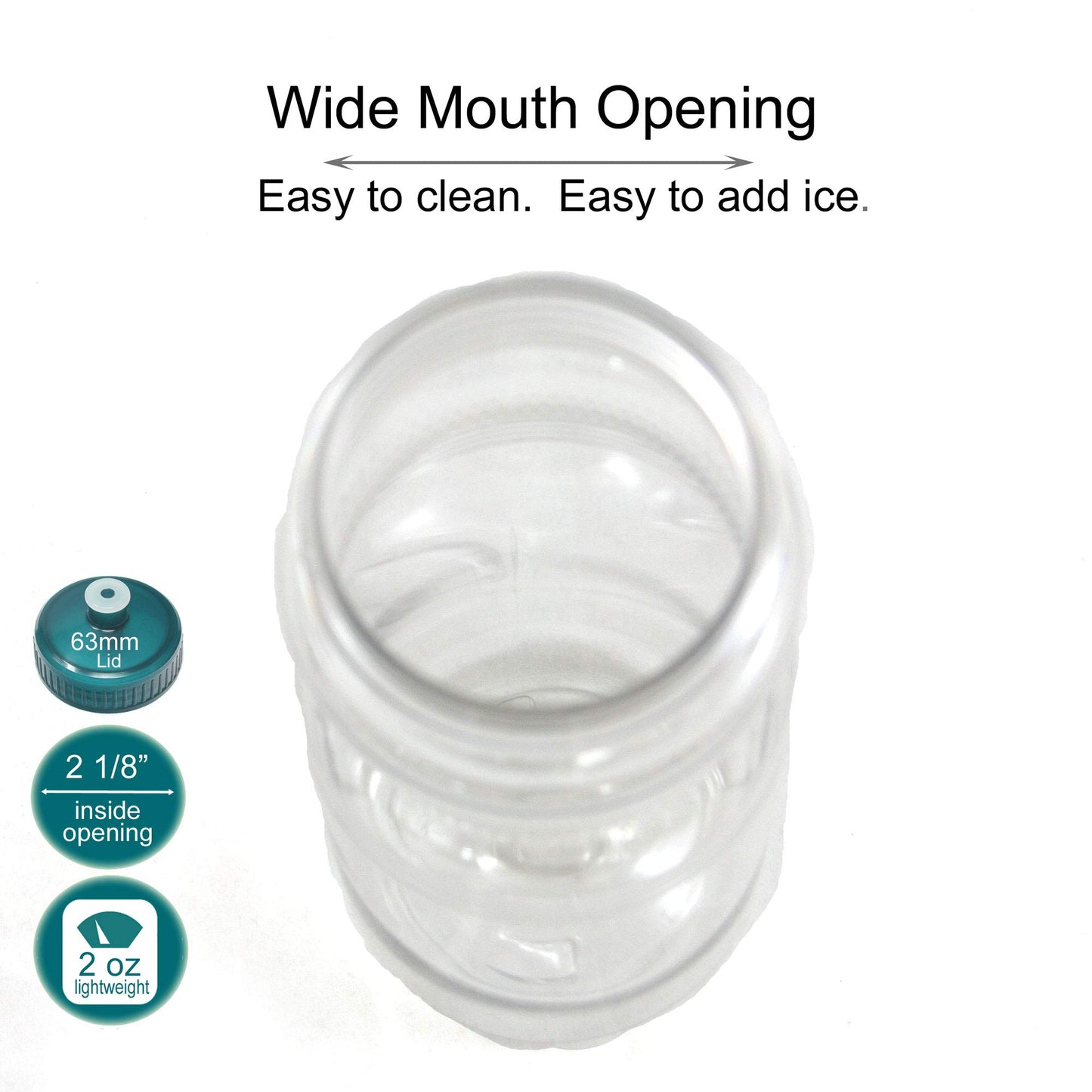 Rolling Sands 24 Ounce BPA-Free Clear/Rainbow Plastic Water Bottles, Set of 10, Made in USA