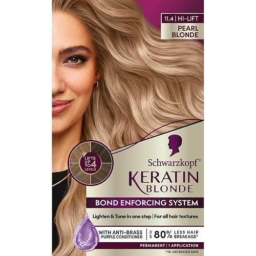 Schwarzkopf Keratin Blonde Hair Dye, 11.4 High Lift Pearl Blonde, Professional Quality Permanent Hair Color, Bond Enforcing System, Pre-Color Serum