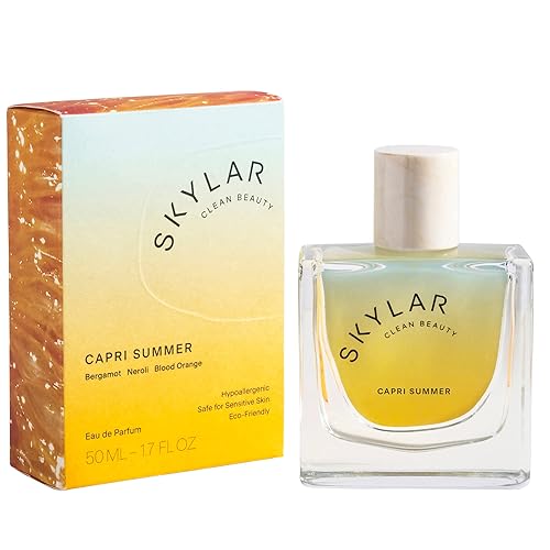 Skylar Capri Summer Eau de Parfum - Hypoallergenic & Clean Perfume for Women & Men, Vegan & Safe for Sensitive Skin - Fruity Citrus Perfume, Bergamot