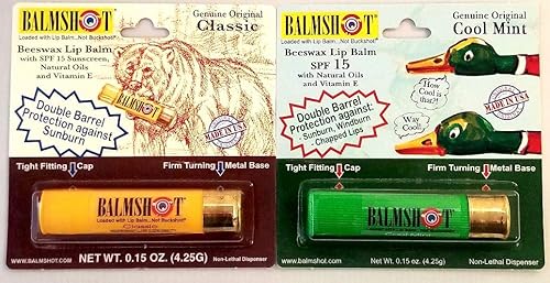 BALMSHOT Lip Balm Two Pack of Classic & Cool Mint