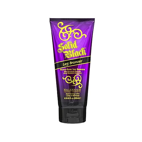 Millennium Tanning Solid Black Leg Bronzer - Ultra Dark Tanning Lotion with Aloe Vera, Cellulite Fighters & Hair Growth Inhibitors (6.78 oz)
