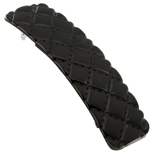 Camila Paris CP2650 French Hair Barrette Clip for Girls, Black, Rubberized Metal Closure Strong Hold Grip Hair Clips for Women, No Slip and Durable