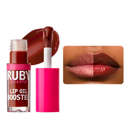 Ruby Kisses Lip Oil Booster, Hydrating Lip Gloss with Nourishing Natural Oil Blend, Jumbo Wand for Easy Application, Non-Sticky Formula (Chocolate) Beauty & Personal Care Ruby Kisses