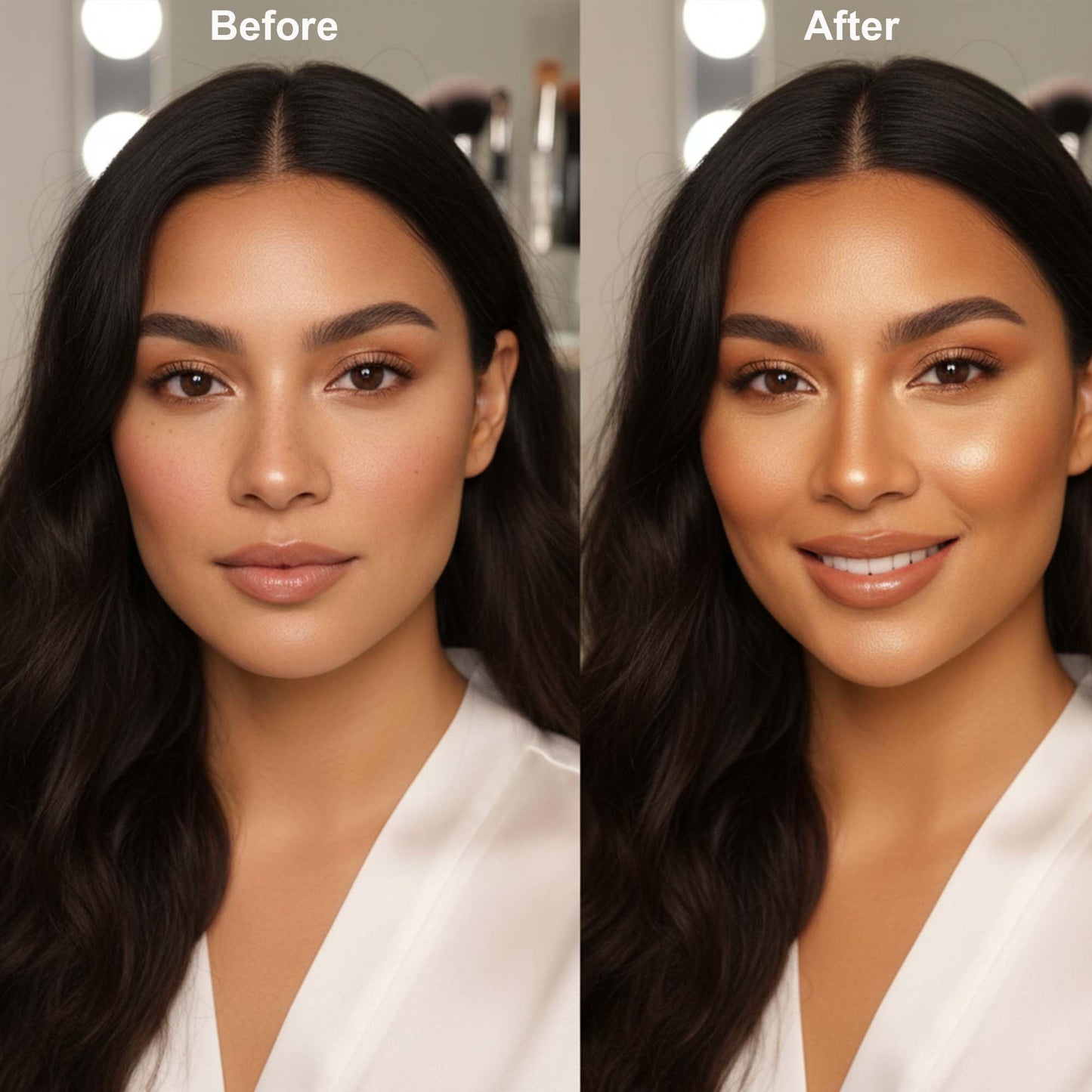 LB Powder Bronzer - Pressed Powder for Face - Natural Tan Makeup with Radiant Matte Finish - Warm Tone for Contour & Highlight - Sun-Kissed