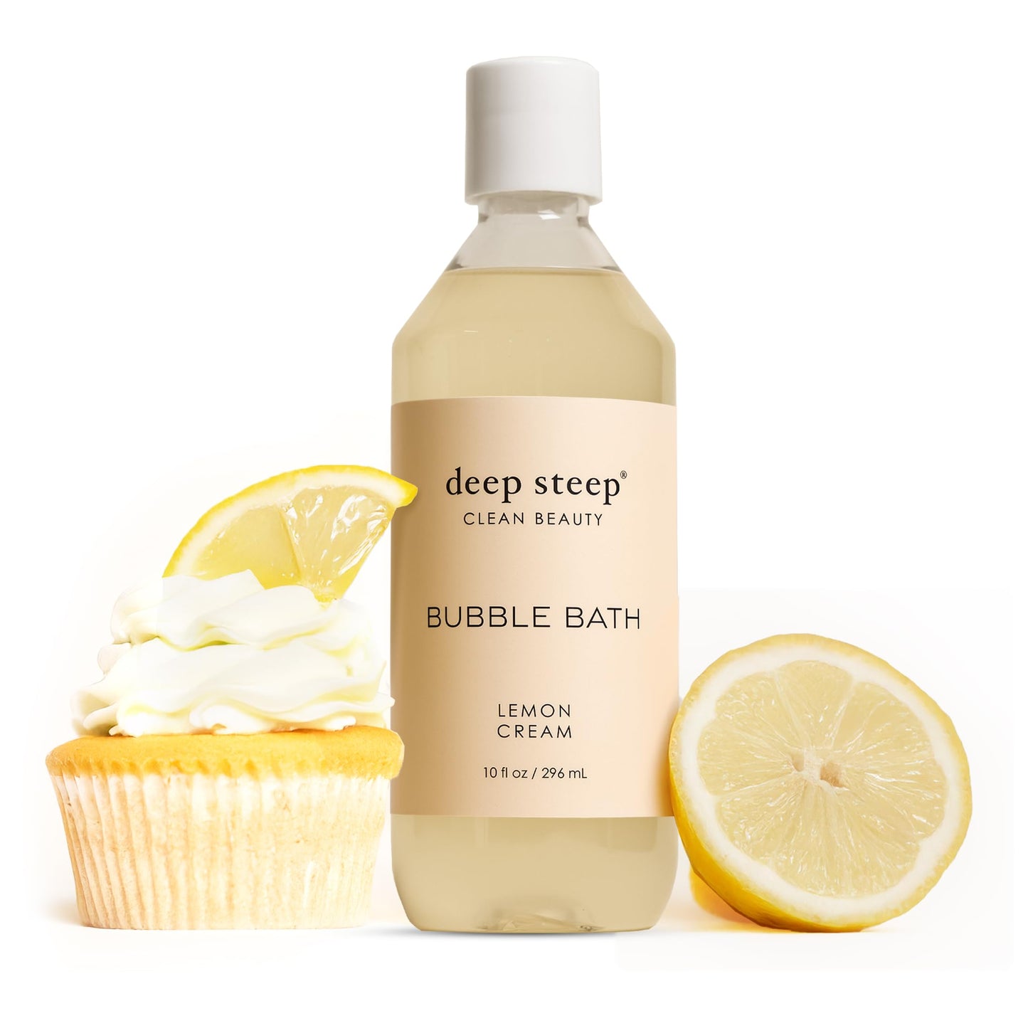 Deep Steep Bubble Bath, Lemon Cream, 10 oz - Soothing Soak with Shea Butter, Argan Oil, Aloe Vera & Coconut Oil - Vegan, Sulfate-Free, PH-Balanced Beauty and Personal Care Deep Steep