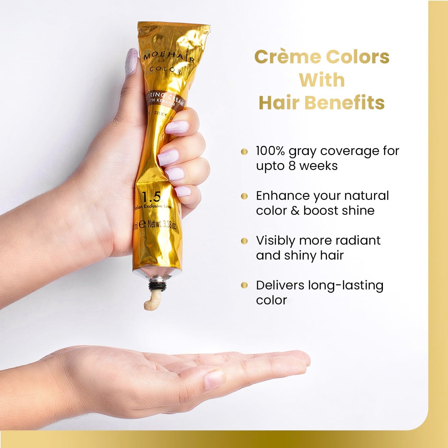 MOEHAIR 9NN Permanent Hair Color (Very Light Blonde Intense) | Hair Color for 100% Gray Coverage | Infused with Keratin | Adds Shines & Smoothens Hair