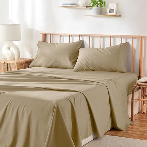Hearth & Harbor 4 Piece Full Size Bed Sheets Set - 60% Microfiber, 40% Rayon Derived from Bamboo Sheets Full Size Set - Full Size Sheets Set Fits Up