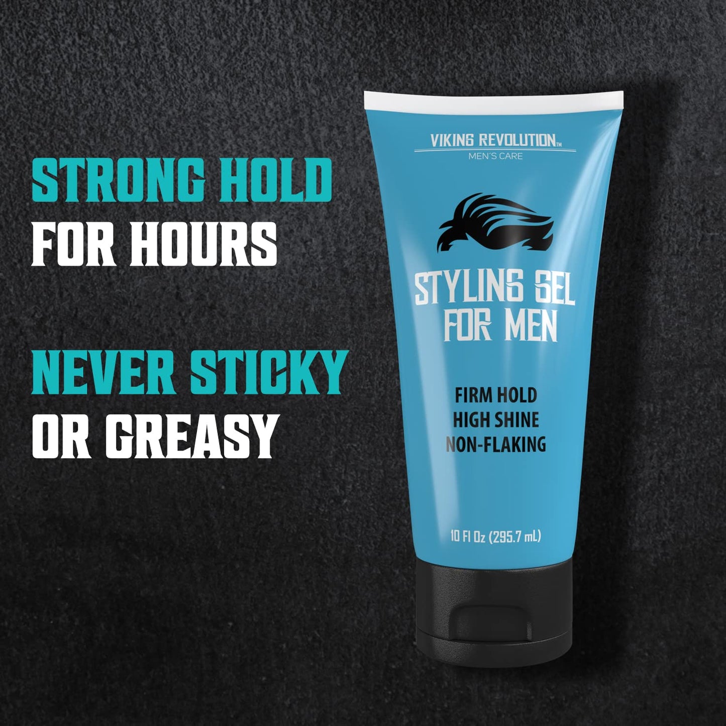 Hair Gel for Men Strong Hold - Mens Hair Gel Extra Strength - Styling Gel for Hair Clear Hair Gel - Firm Hold Gel Hair High Shine Non-Flaking Curly