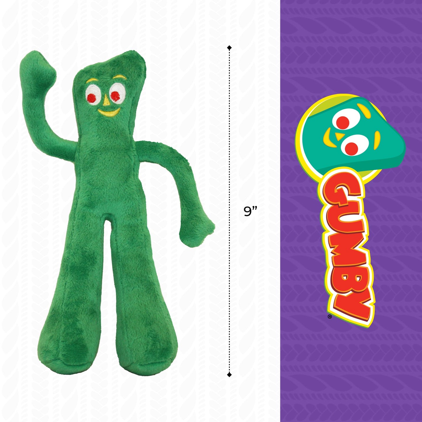 Multipet Gumby Dog Plush Toy - Squeaky Toy for All Dogs - Extra Soft Plush w/ Flexible Legs & Arms - Stuffed Animal for Cuddling & Playing - Cute Dog…