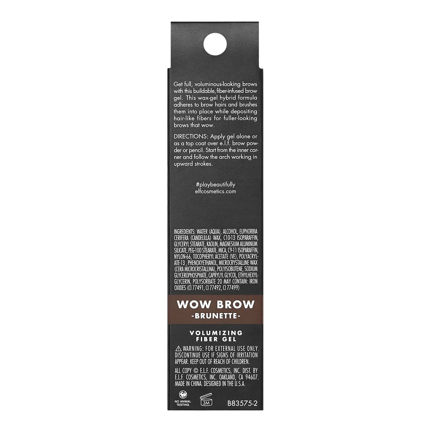 e.l.f. Wow Brow Gel, Volumizing, Buildable, Wax-Gel Hybrid, Creates Full, Voluminous-Looking Brows, Locks Brow Hairs In Place, Brunette