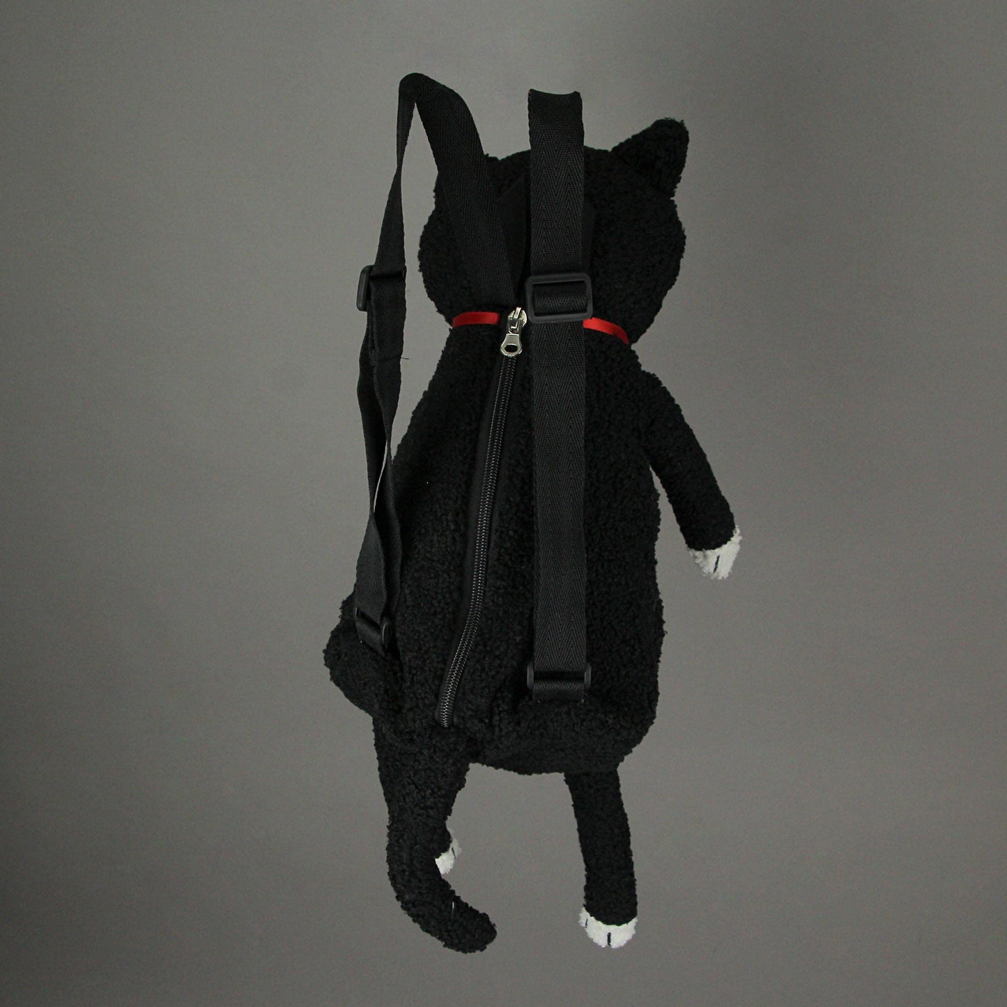 Cute Furry Plush Black Cat Mini Backpack Stuffed Animal Shoulder Fashion Bag, 19.5 Inch