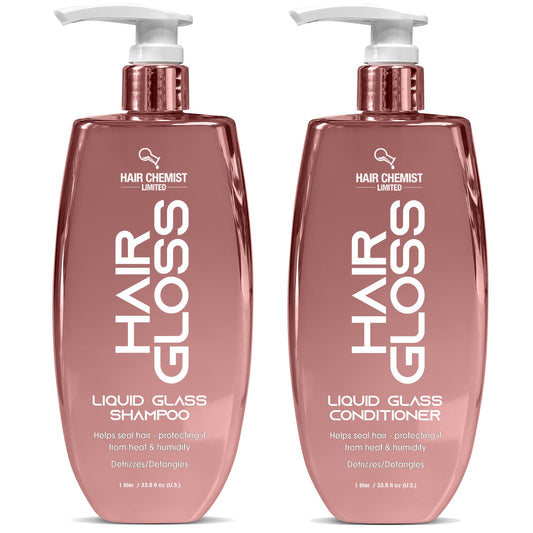Hair Chemist Hair Gloss Liquid Glass Shampoo & Conditioner Set 33.8 Ounce (2-PC SET) -Smoothing Shampoo, Adds Smooth & Shine Plus Frizz Reducing Beauty & Personal Care Hair Chemist