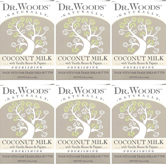 Dr. Woods Coconut Milk Shea Butter Soap, 5.25 oz (Pack of 6) Beauty & Personal Care Dr. Woods