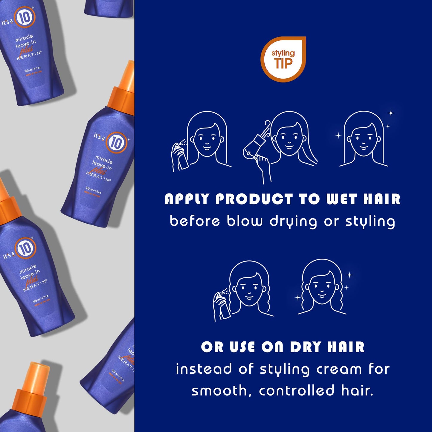 It's a 10 Haircare Miracle Leave-In Plus Keratin Spray, 4 fl. oz. (Pack of 4)