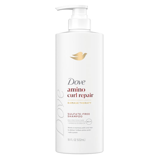Dove Shampoo Amino Curl for Curly, Coily Hair with Bio-Protein Care Technology + Amino & Jojoba Oil 18 Fl Oz