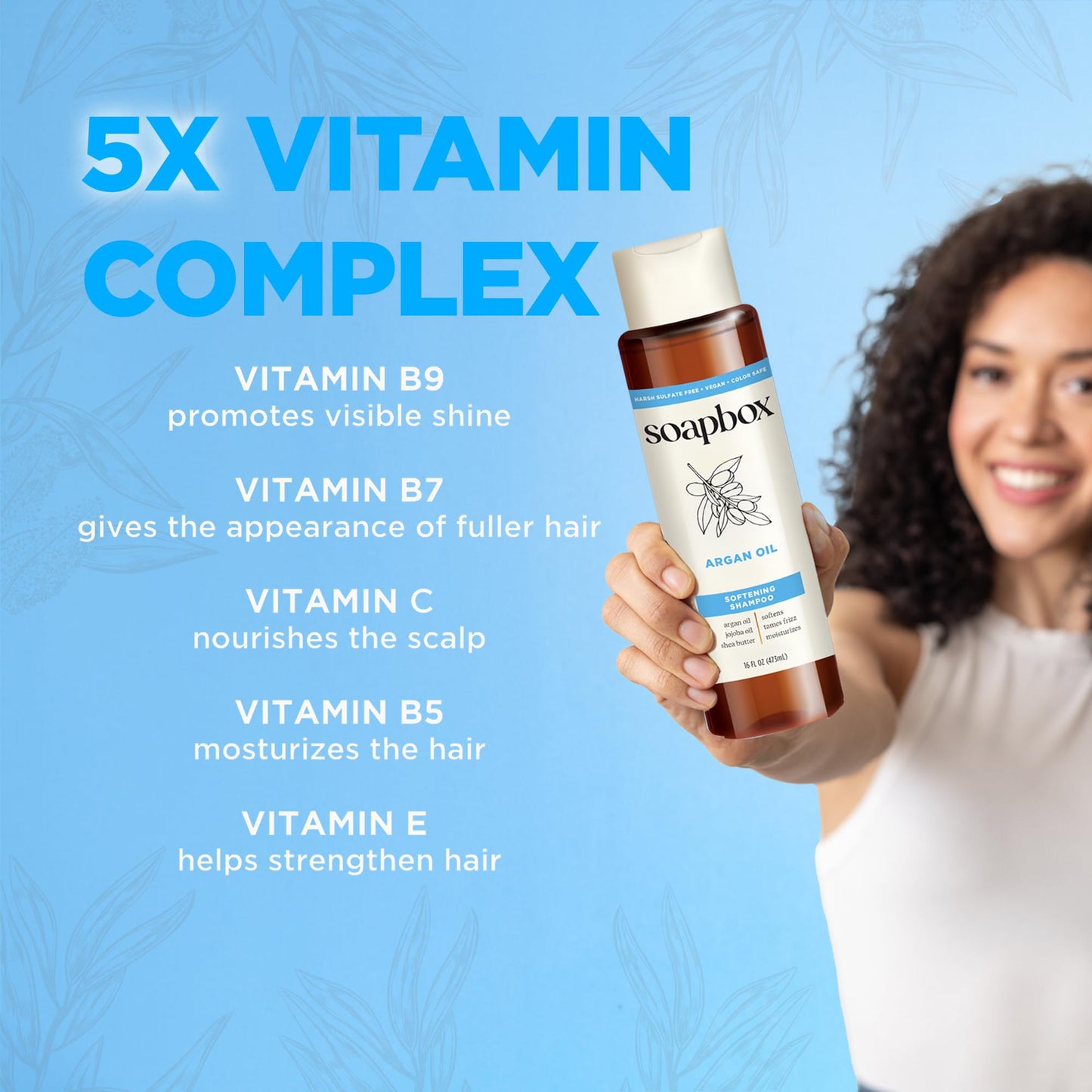 Soapbox Argan Oil & Vanilla Shampoo & Conditioner Set, Leaves Hair Smooth & Controls Frizz - Clean Ingredients Free of Harsh Chemicals, Sulfates