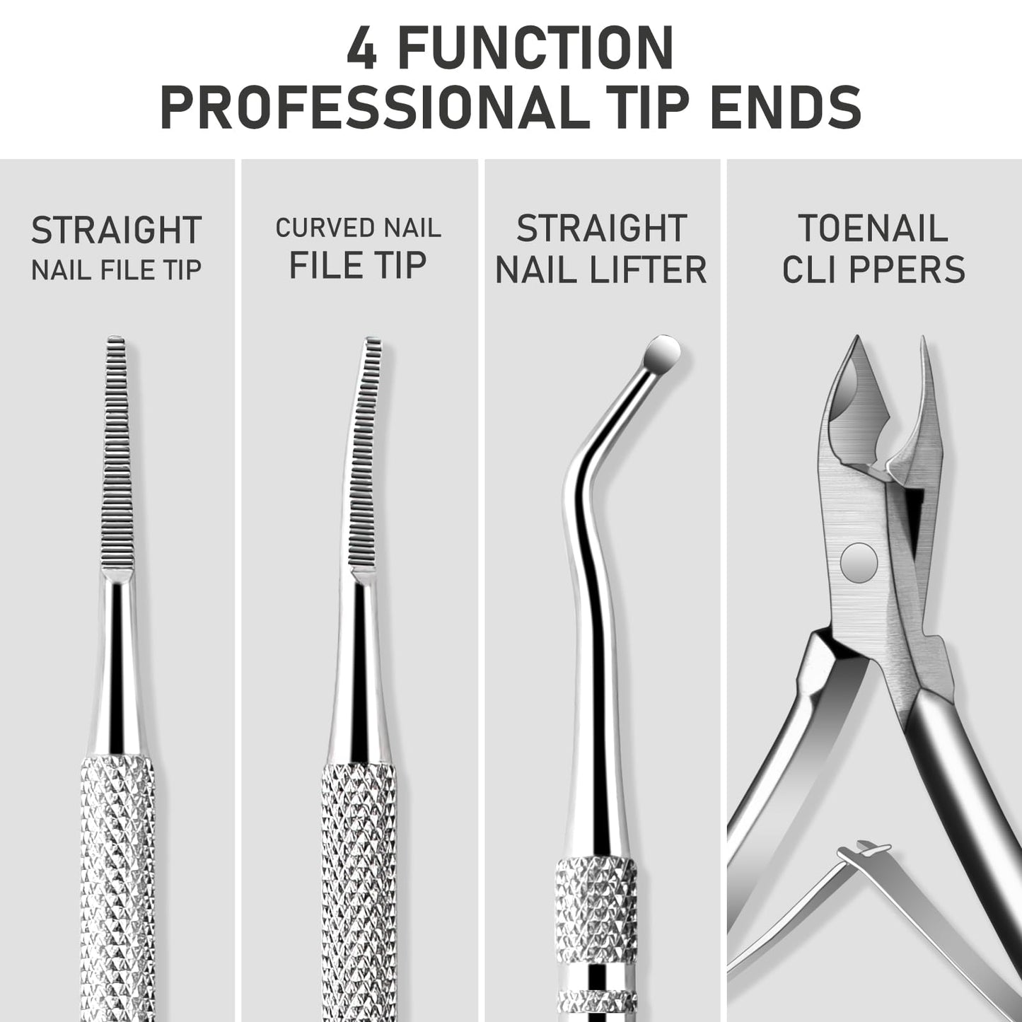 Ingrown Toenail Tool Kit, Ingrown Toenail Removal Kit: Ingrown Toenail Clippers, Ingrown Toenail File and Lifters, Under Nail Cleaner - Professional Beauty and Personal Care KuanStore