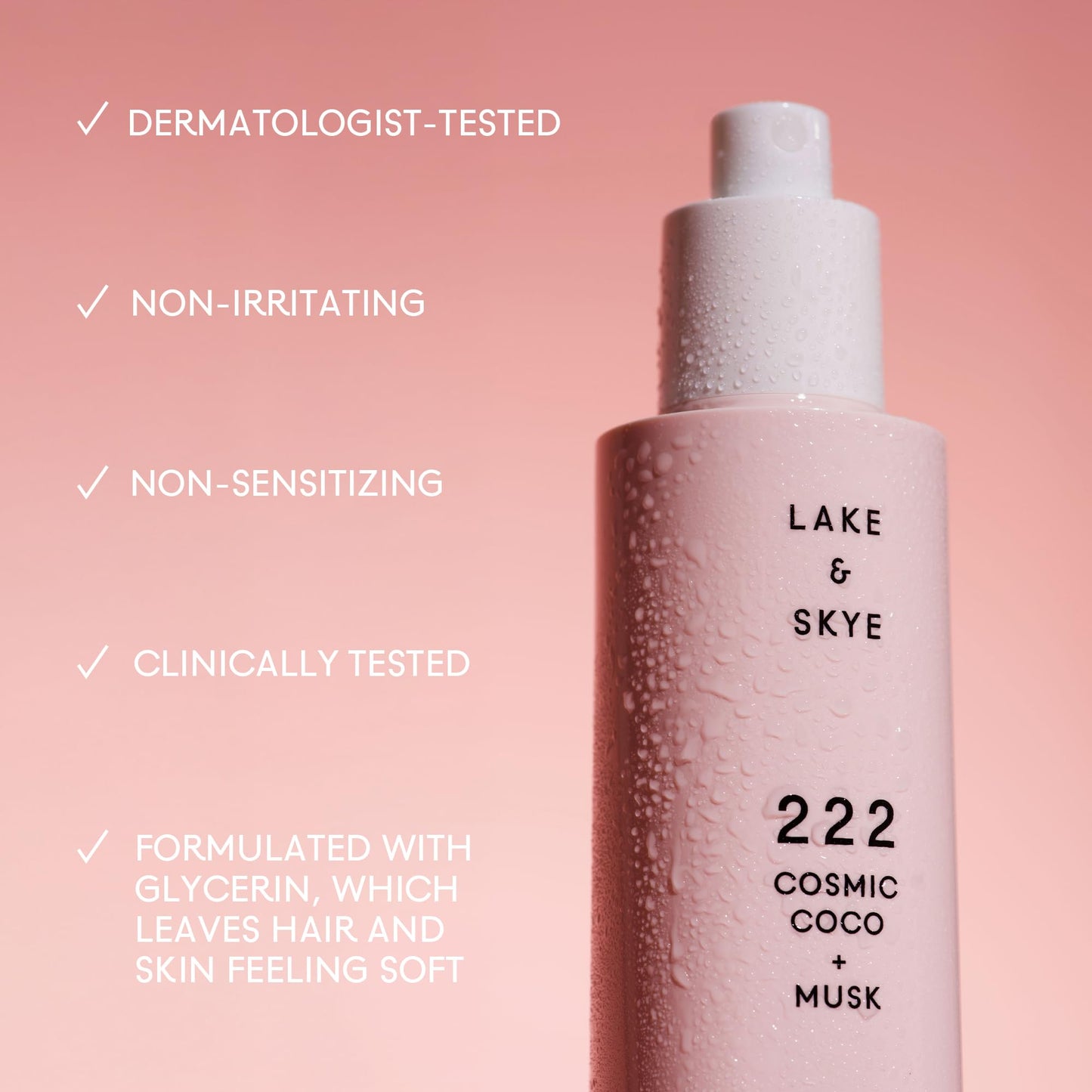 Lake & Skye 222 Cosmic Coco + Musk Hair & Body Mist 3.4 Fl Oz (100 mL), White Musk, Coconut Milk, Macaron Sugar, Hydrating, Softening Beauty & Personal Care Lake & Skye