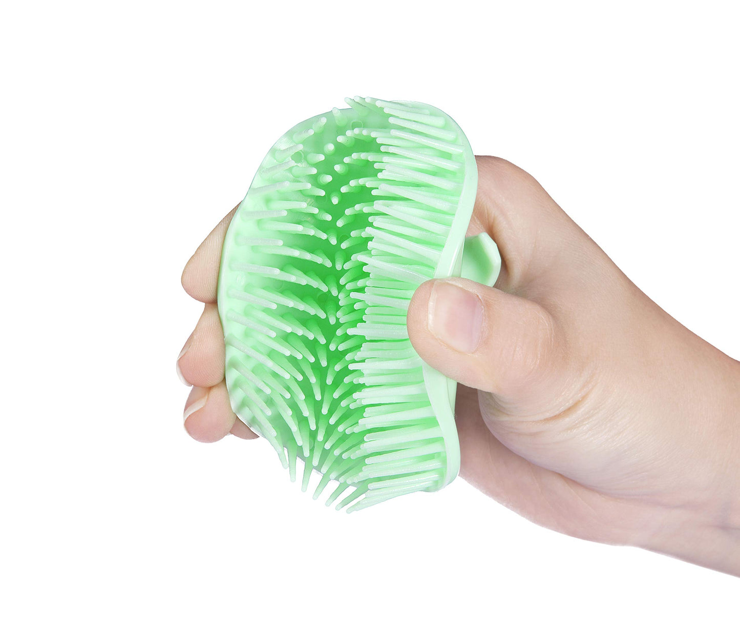 Aroveea Hair Scalp Brush Dandruff Cleaning Brush Shower Scalp Shampoo Brush Scalp Massager Pack of 4 (White and Green)