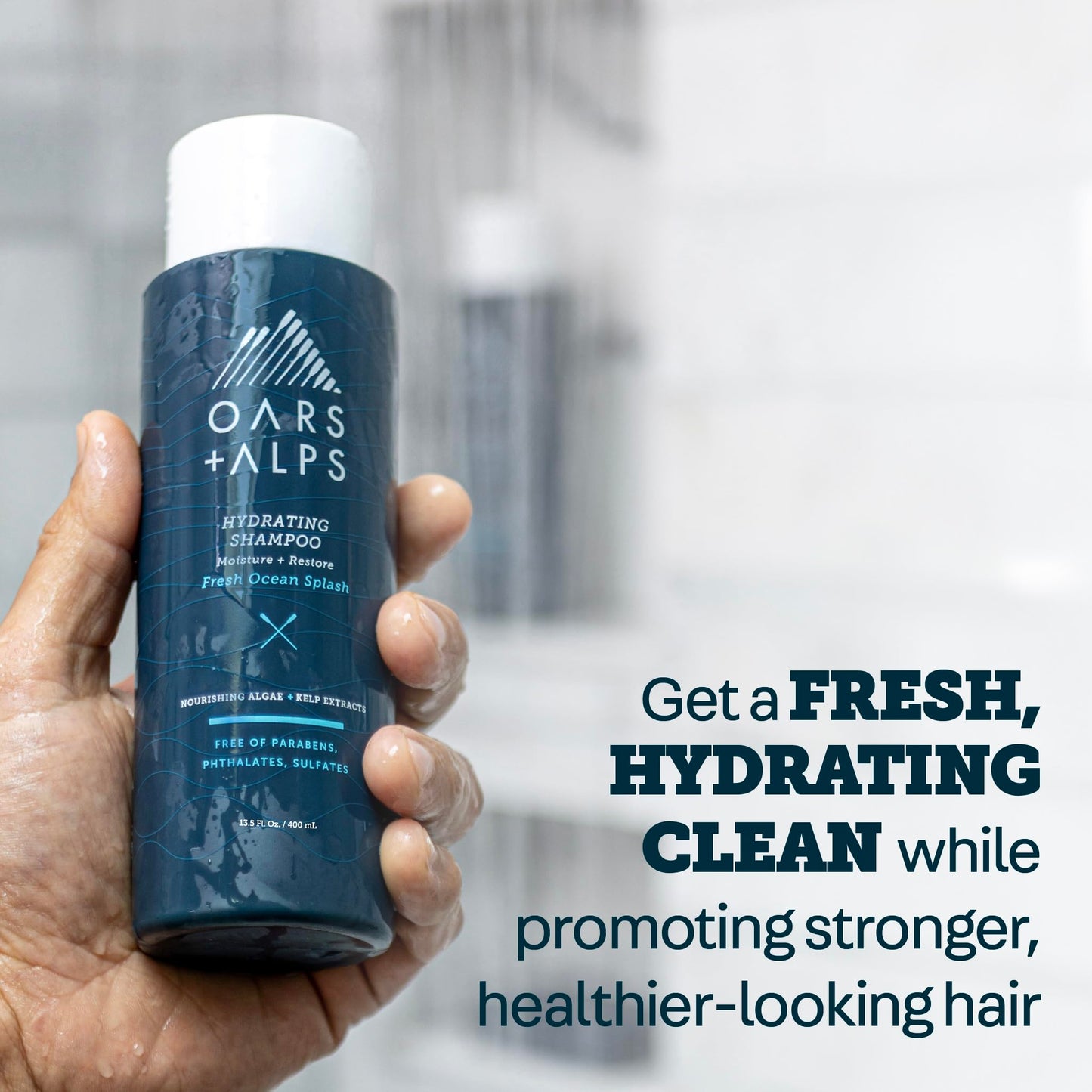 Oars + Alps Men's Sulfate Free Hair Shampoo and Conditioner Set for Men & Women, Infused with Kelp & Algae Extracts, Nourishing & Moisturizing