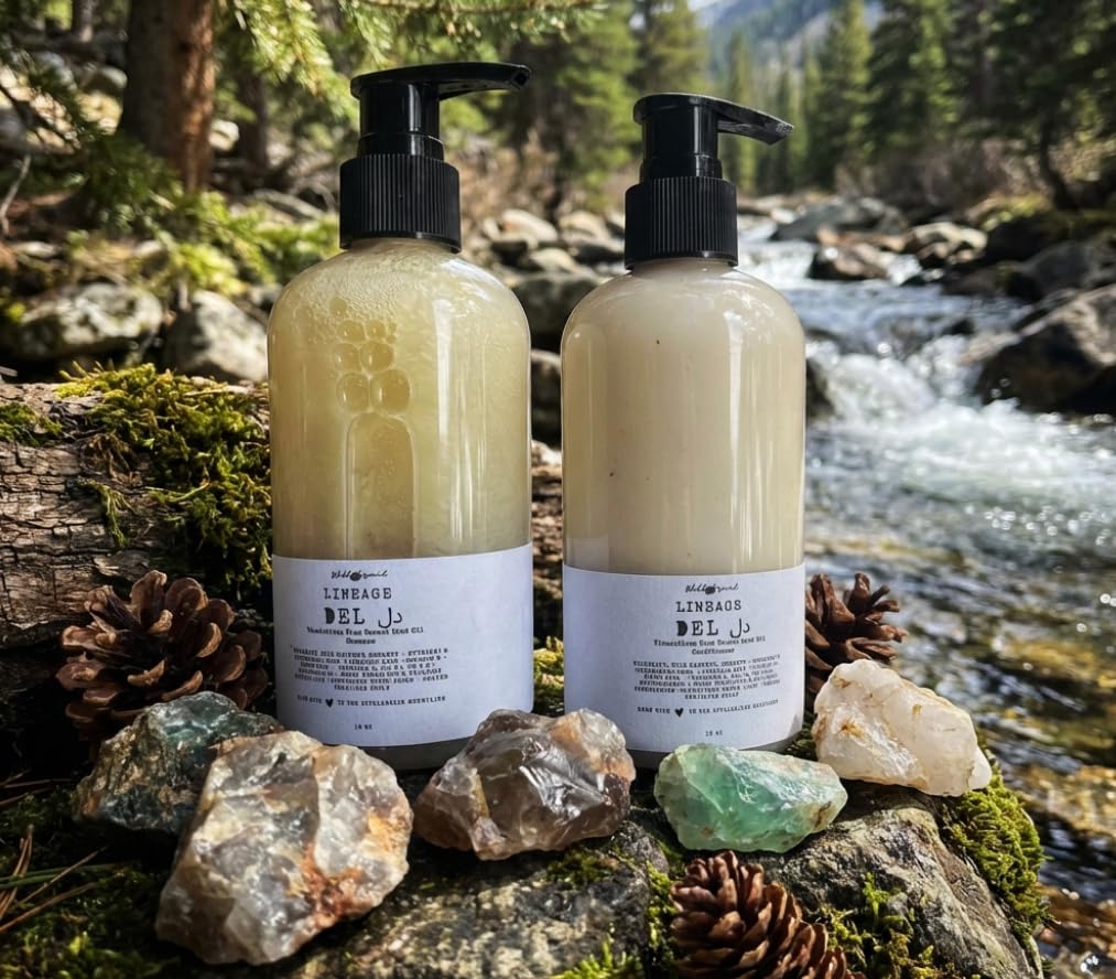 Wild Hermit Wellness Del Ju Plant Based Milk Protein Shampoo and Conditioner with Aloe, Flax Seed, Plum Kernel Extract, Vitamin Rich, Sulfate Free