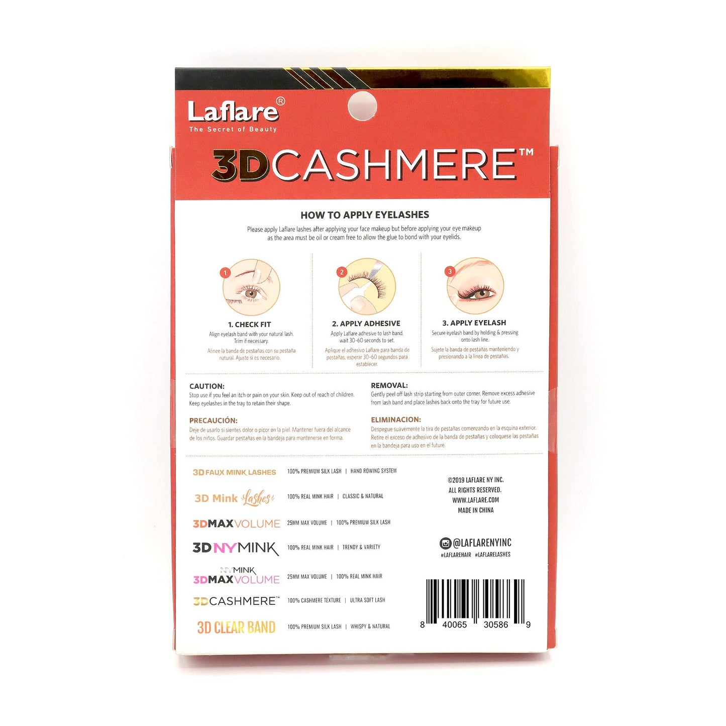 Laflare 3D Cashmere False Eyelashes Multipack, Ultra Soft, Glam, Luxurious, Cruelty-Free, Reusable, Fake Eyelashes 5 Pairs Value Pack (312X5P)