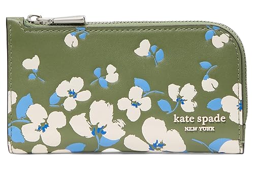 kate spade new york Devin Painterly Bouquet Embossed Smooth Leather Small Slim Bifold Wallet