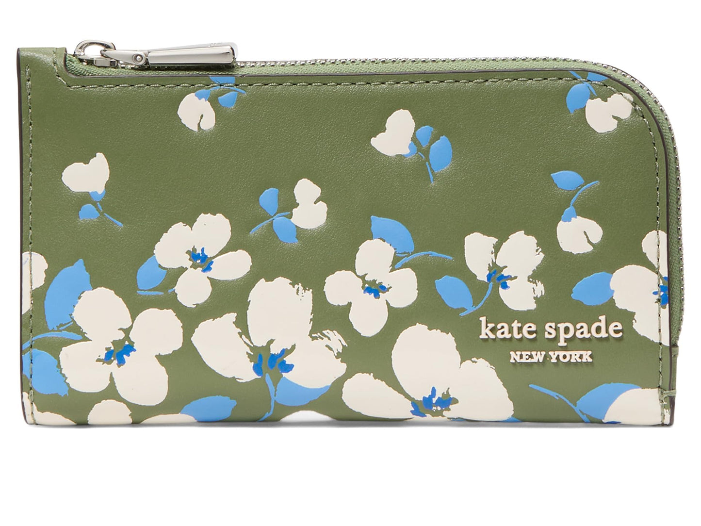 kate spade new york Devin Painterly Bouquet Embossed Smooth Leather Small Slim Bifold Wallet