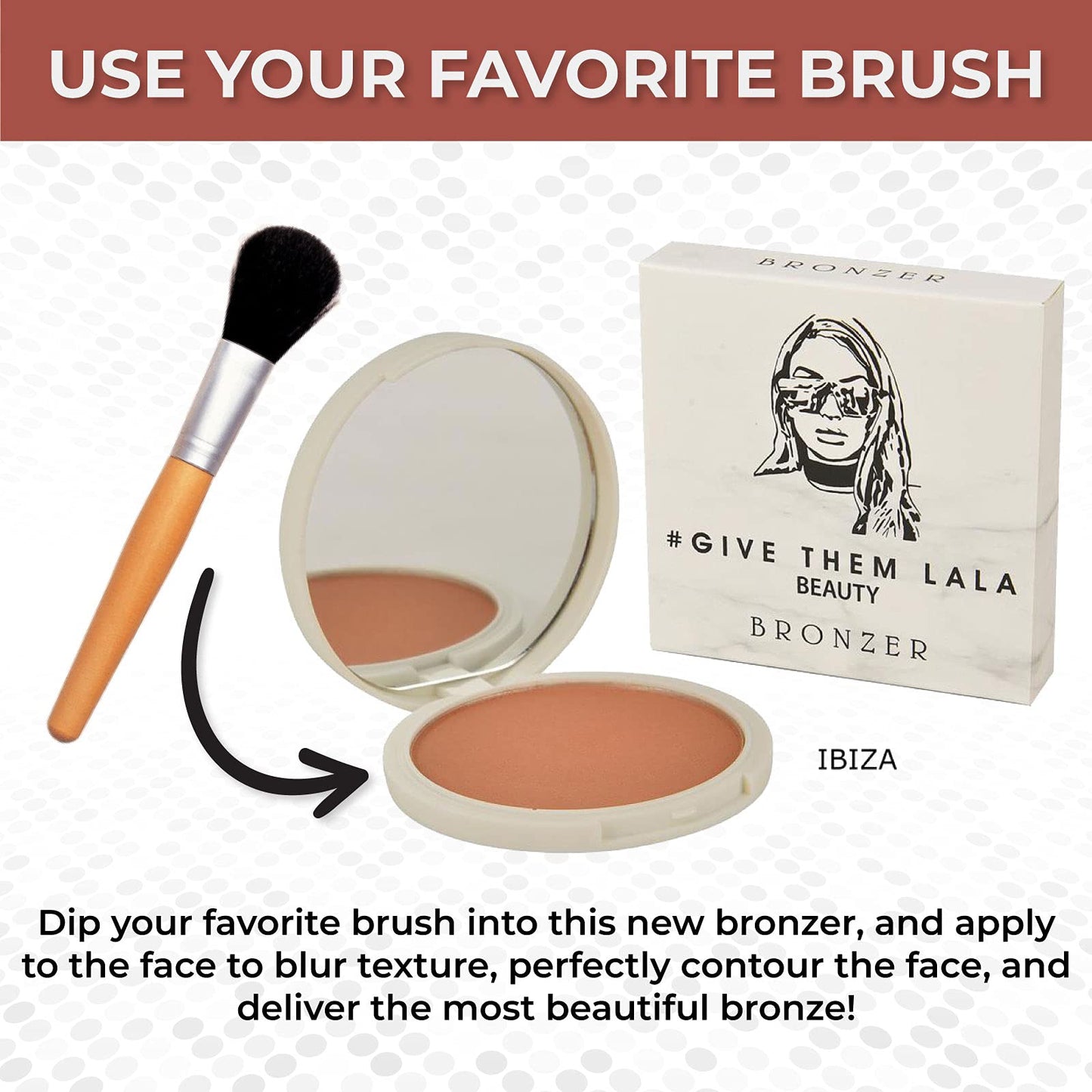 GIVE THEM LALA BEAUTY Bronzer Powder - HAVANA Tan Color Butter Bronzer - Luxurious Matte Bronzer Available in Four Shades - Cruelty Free Face Bronzer