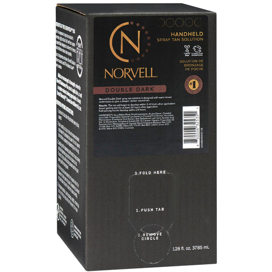 Norvell Premium Spray Tan Solution Double Dark 128 fl oz - Professional Sunless Tanning Formula for Deep Rich Bronze Glow, Streak Free, Fast Drying