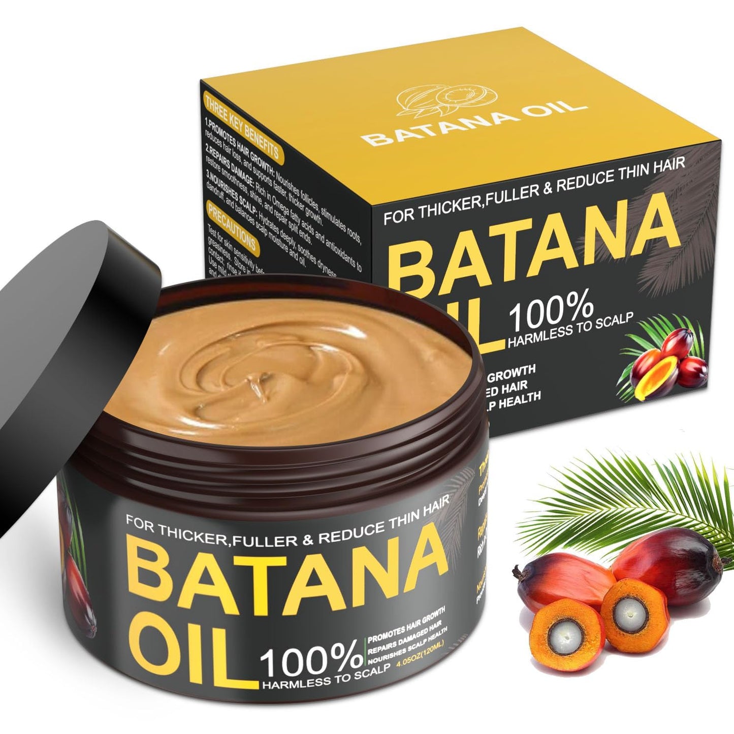 Batana Oil for Hair Growth, 100% Natural Pure Batana Oil Paste from Dr. Sebi Honduras, Prevents Hair Loss, Enhances Thickness, Organic Raw Scalp Mask Beauty and Personal Care Qytin Default Title