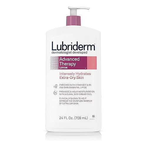 Lubriderm Advanced Therapy Moisturizing Lotion with Vitamins E and B5, Deep Hydration for Extra Dry Skin, Non-Greasy Formula, 24 fl. oz