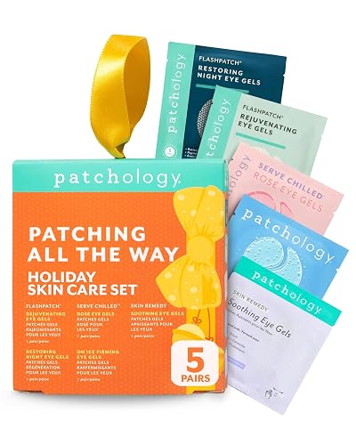 Patchology Patching All The Way Gift Set - Hydrating Under Eye Masks with Collagen, Retinol, Hyaluronic Acid - Christmas Gift & Beauty Stocking