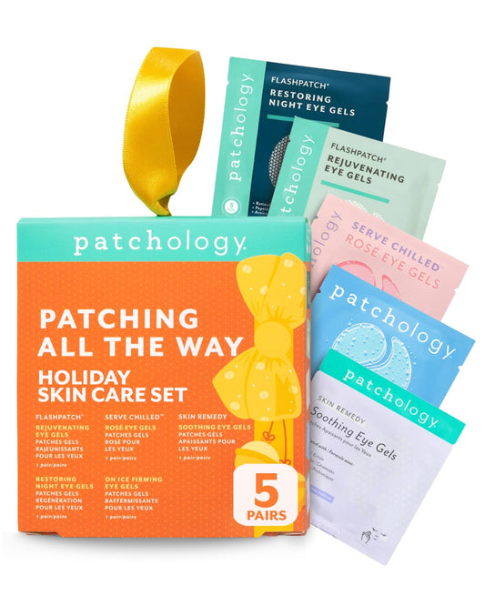 Patchology Patching All The Way Gift Set - Hydrating Under Eye Masks with Collagen, Retinol, Hyaluronic Acid - Christmas Gift & Beauty Stocking