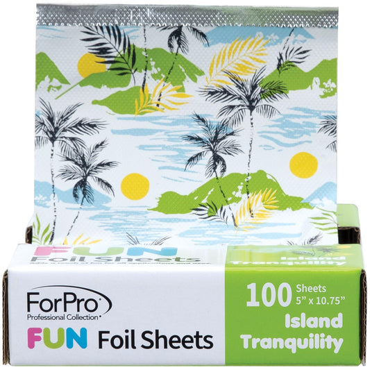 ForPro FUN Island Tranquility 5" Foil Sheets, Aluminum Hair Foils for Color Application and Highlighting Services, Food Safe, Pop-Up Dispenser, 5” W x Beauty & Personal Care ForPro Professional Collection