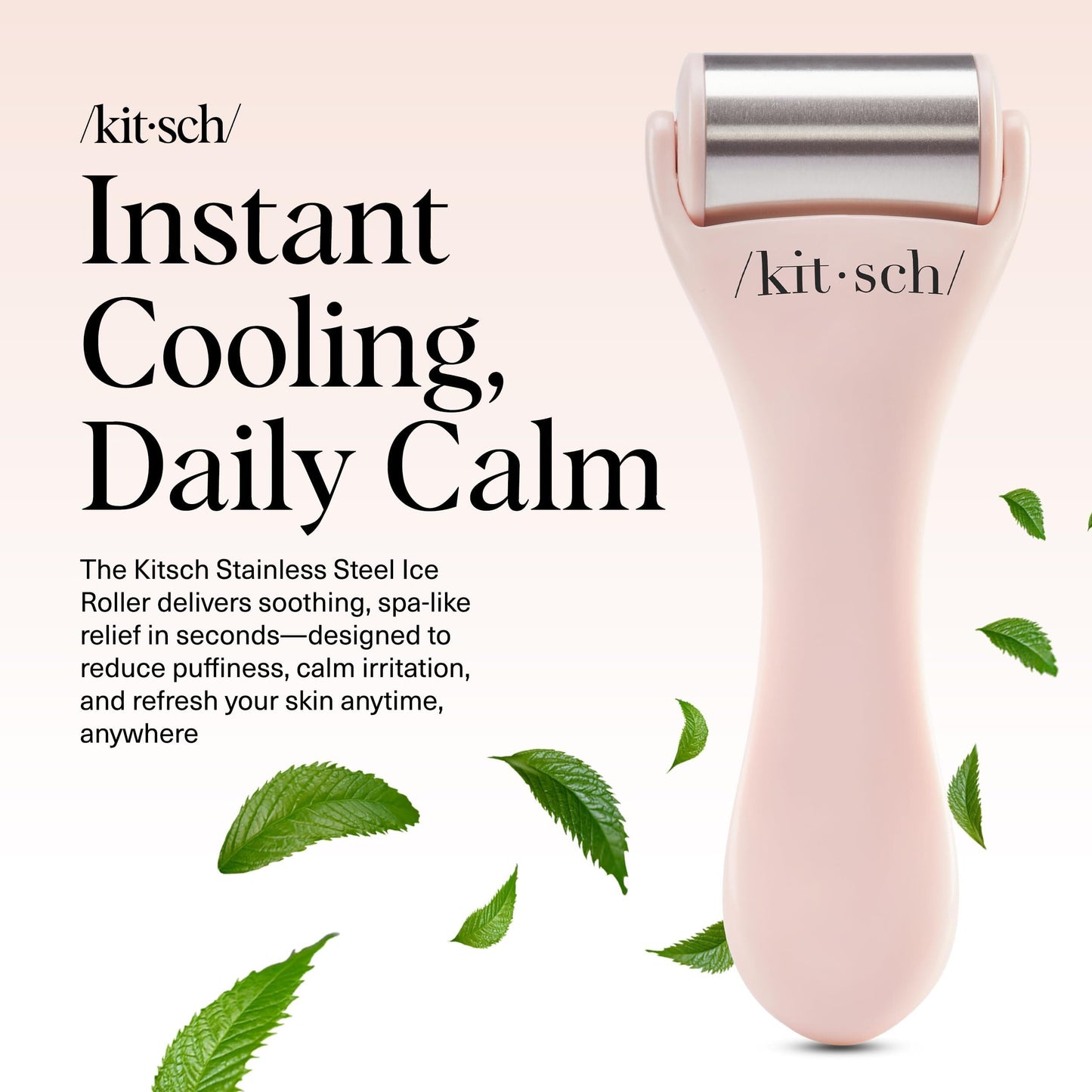 Kitsch Ice Roller for Face - Stainless Steel Face Ice Roller to Reduce Puffiness, Redness & Headaches - Cooling Facial Roller for Skin Care
