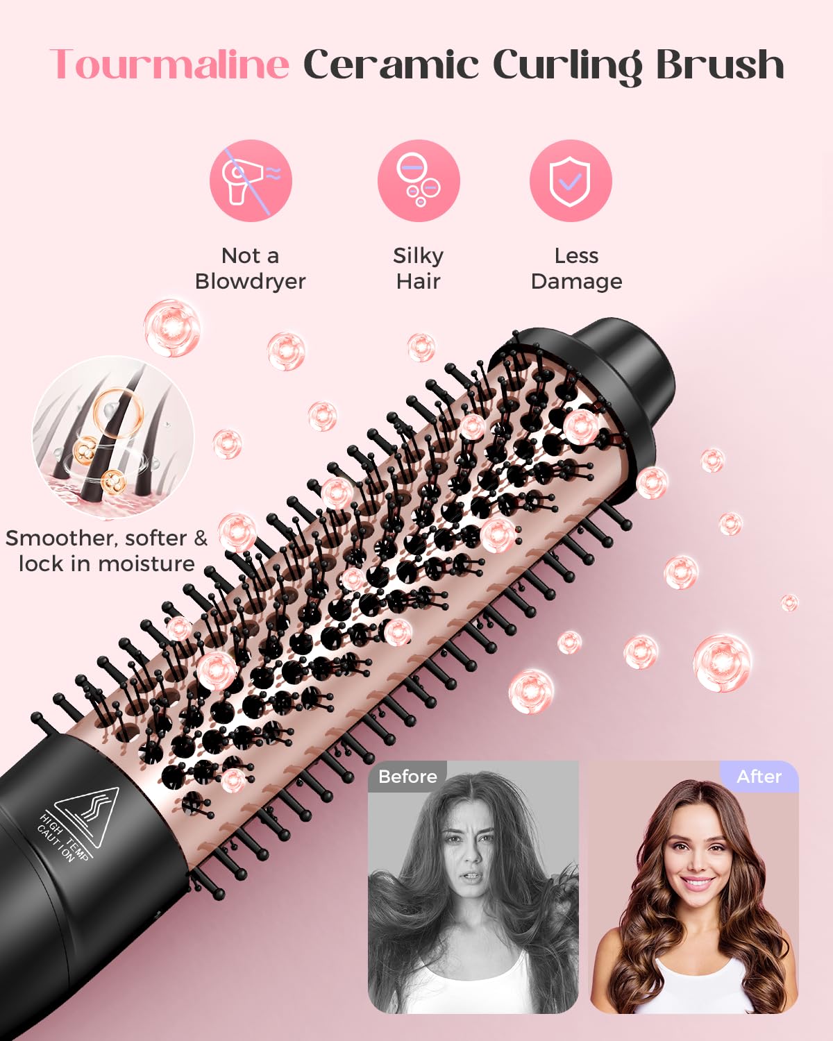 Lopeie 5 in 1 Curling Iron with Thermal Brush and 4 Interchangeable Ceramic Barrels(1/2 to 1 1/2 inch), Curling Wand Set with Flat Iron, Fast Heating Beauty and Personal Care Lopeie
