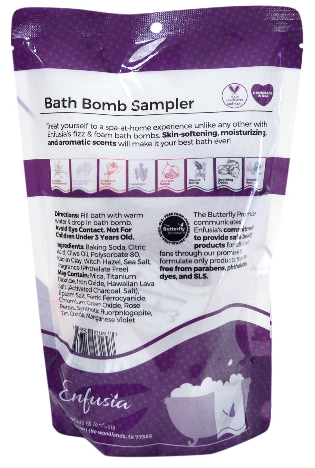 Enfusia Bath Bomb Sampler, 8-Pack Vegan, Clean Ingredients, Moisturizing Olive Oil + Baking Soda | Aromatherapy Variety for Relaxation & Better Sleep…