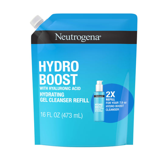 Neutrogena Hydro Boost Lightweight Hydrating Facial Cleansing Gel, Gentle Face Wash & Makeup Remover with Hyaluronic Acid, Hypoallergenic & Non