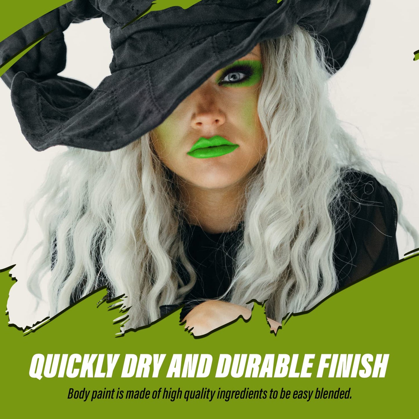 MANIC PANIC Poison Ivy Green Face & Body Paint for Halloween Costumes - Cream Halloween Makeup for Costumes & Cosplay - Smooth, Blendable & Full