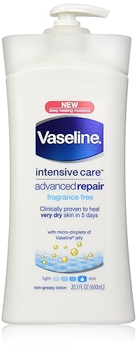 Vaseline Intensive Rescue Repairing Moisture Lotion, Fragrance Free, 20.3 Ounce Pump