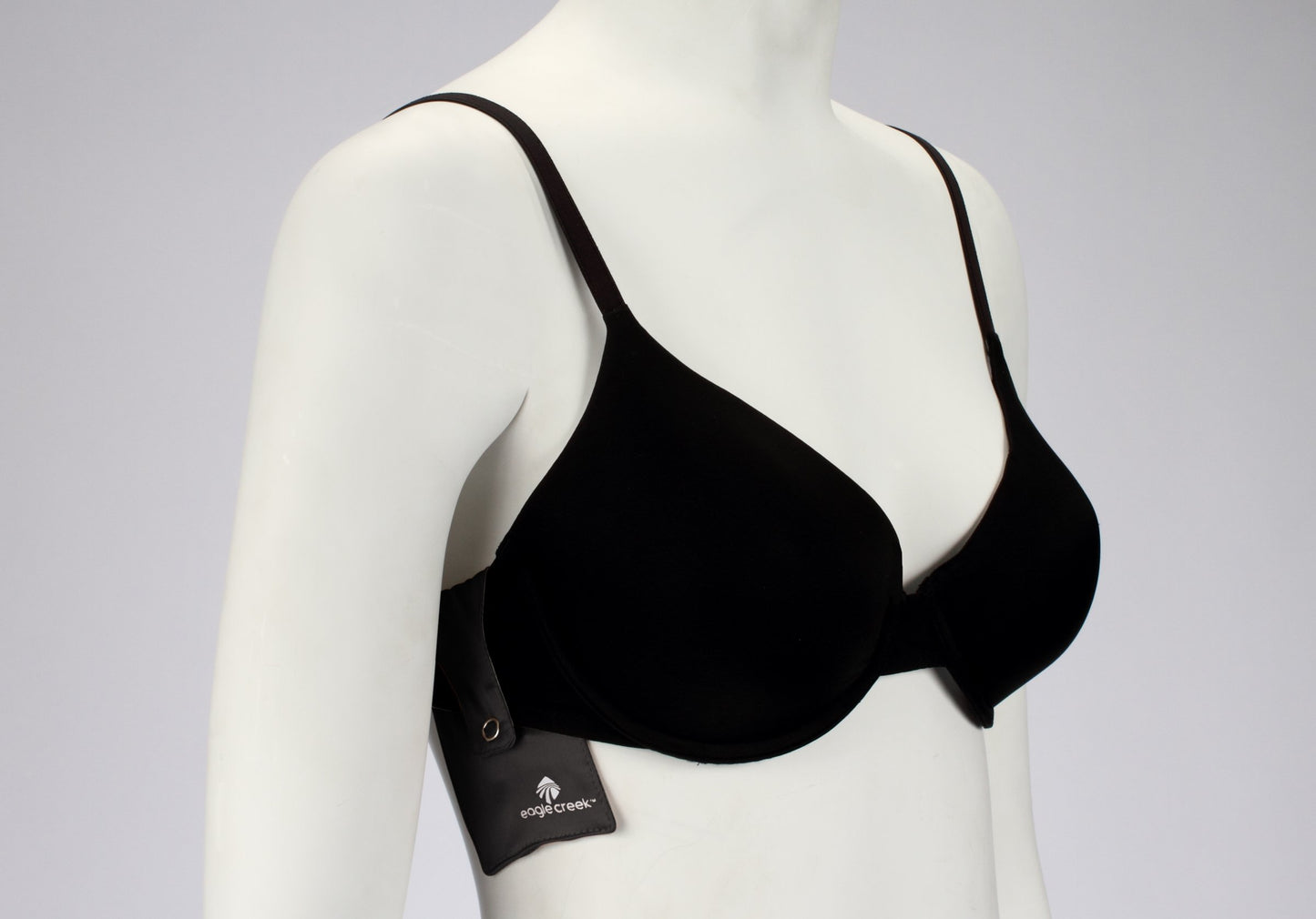 eagle creek Silk Undercover Bra Stash Travel Wallet to Keep Money and Credit Cards Secure - Breathable Silk with Moisture Resistant Lining, Black