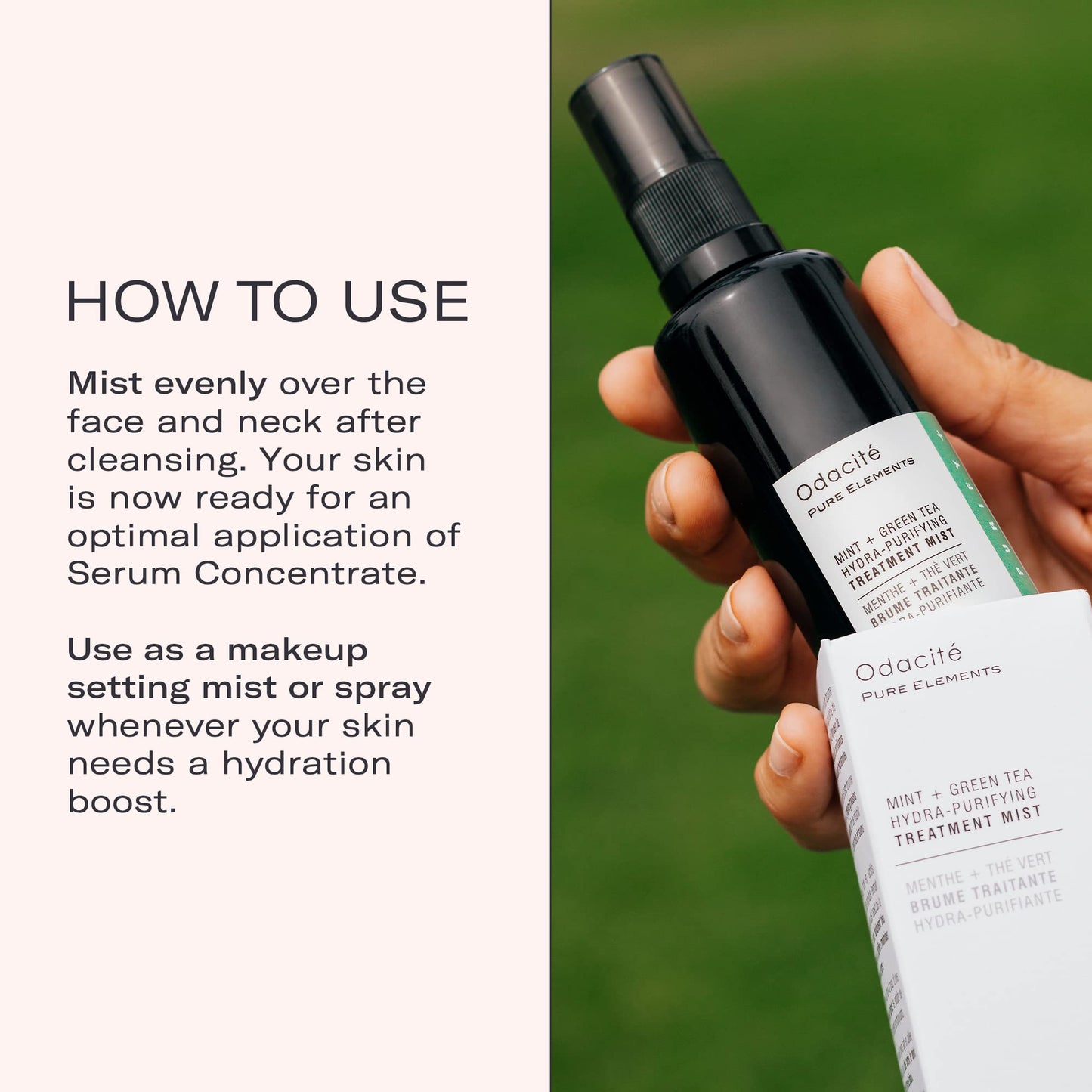 Odacité Anti Aging Face Serum - Mint & Green Tea Hydra-Purifying Mist Glow Recipe, Acne & Pimple Prone Skin, Clearing Face Mist for Hydration