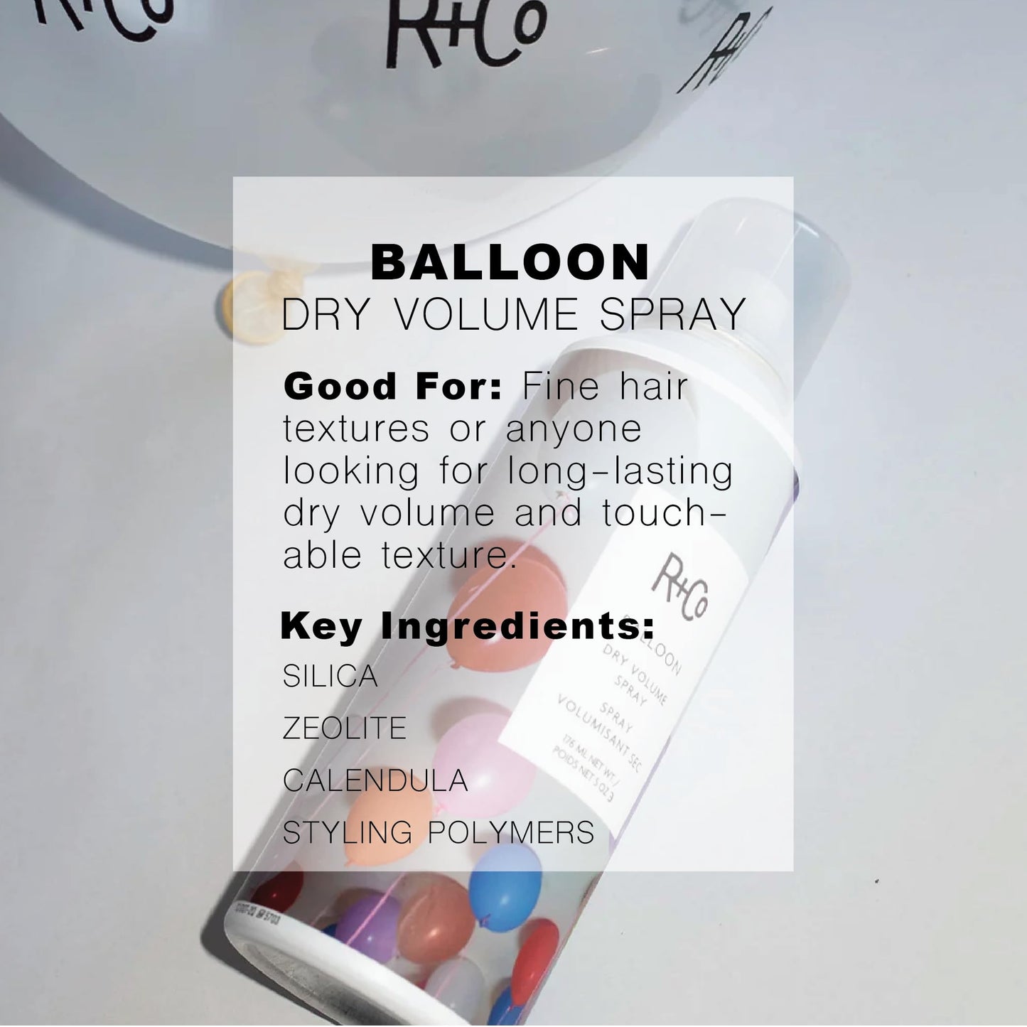 R+Co Balloon Dry Volume Spray Set | Instant Volume & Lift with Long-Lasting Hold | Adds Texture & Fullness Without Weight | Vegan + Cruelty-Free | 5oz