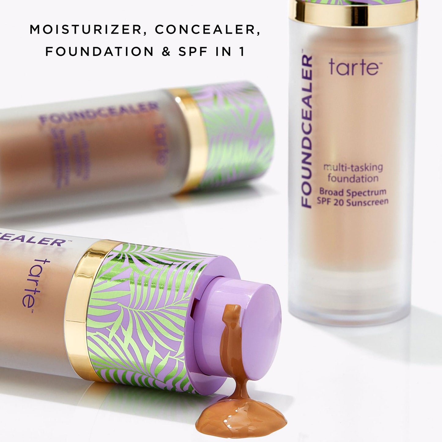 tarte babassu foundcealer dewy foundation Broad Spectrum SPF 20 Sunscreen - Foundation & Concealer in 1, Vegan Skincare Makeup, Medium Coverage, Cruelty-Free, full size, 36H medium-tan honey